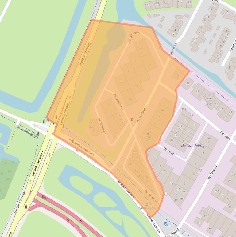 Kaart van postcodegebied 3342GR.