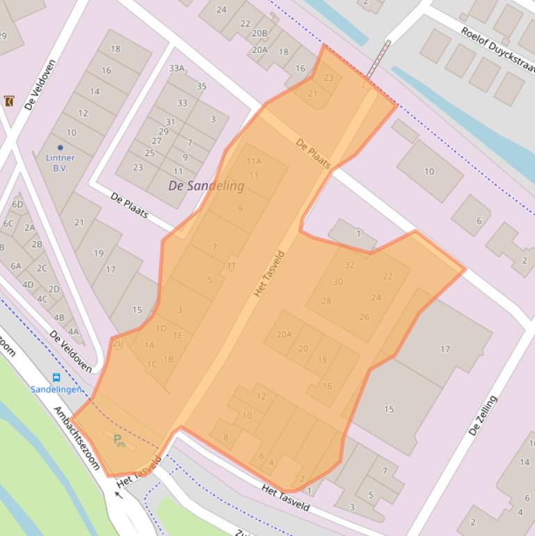 Kaart van postcodegebied 3342GT.