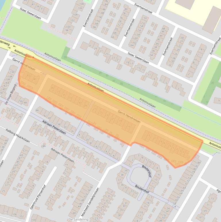 Kaart van postcodegebied 3342GZ.