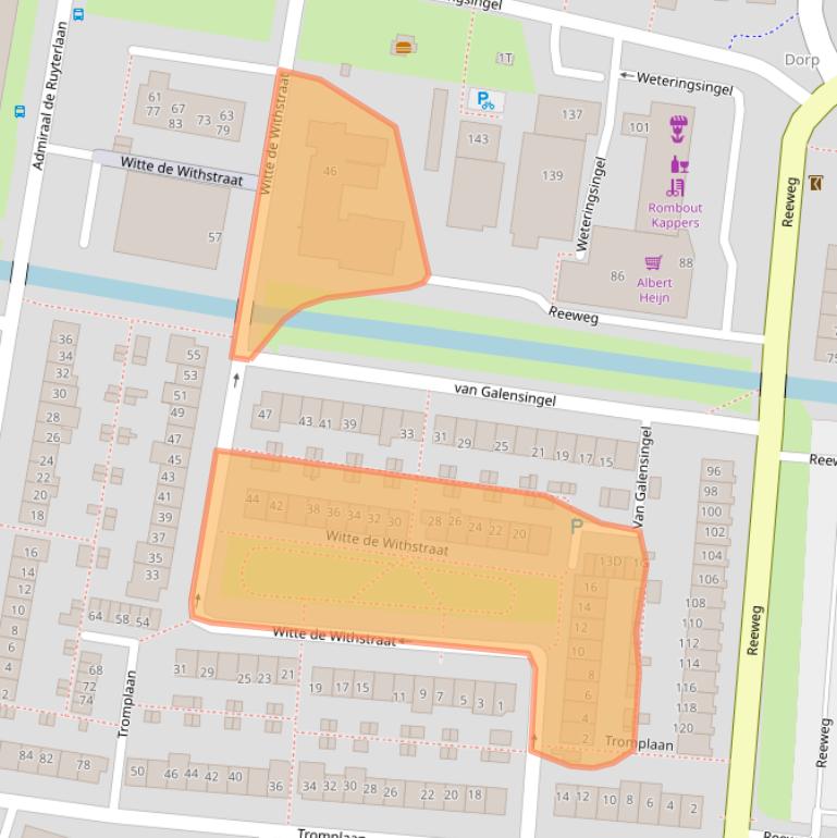Kaart van postcodegebied 3342TW.
