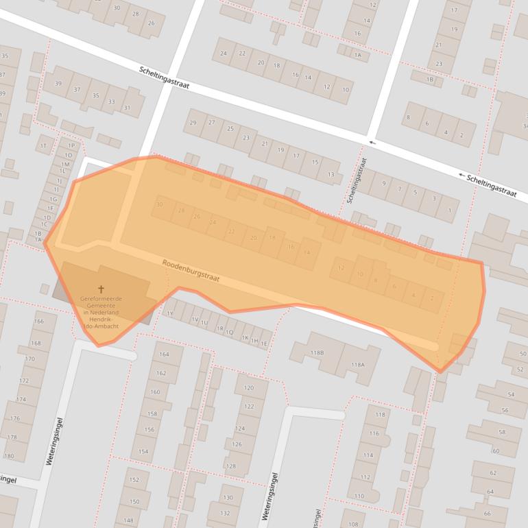 Kaart van postcodegebied 3342VD.