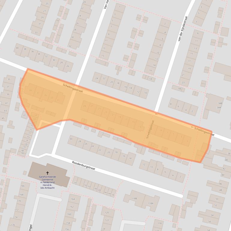 Kaart van postcodegebied 3342VH.
