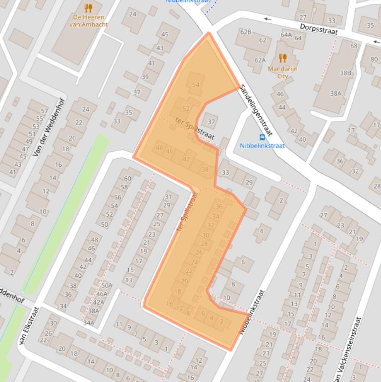 Kaart van postcodegebied 3342VL.