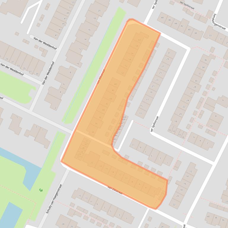 Kaart van postcodegebied 3342VN.