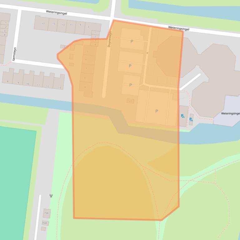 Kaart van postcodegebied 3342XA.