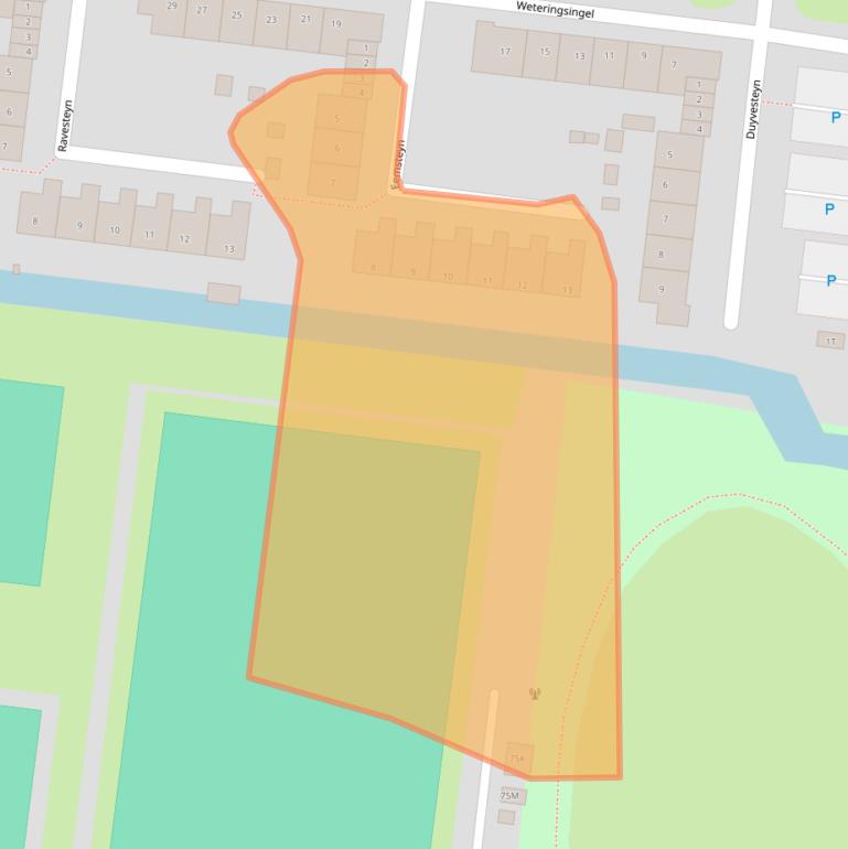Kaart van postcodegebied 3342XB.
