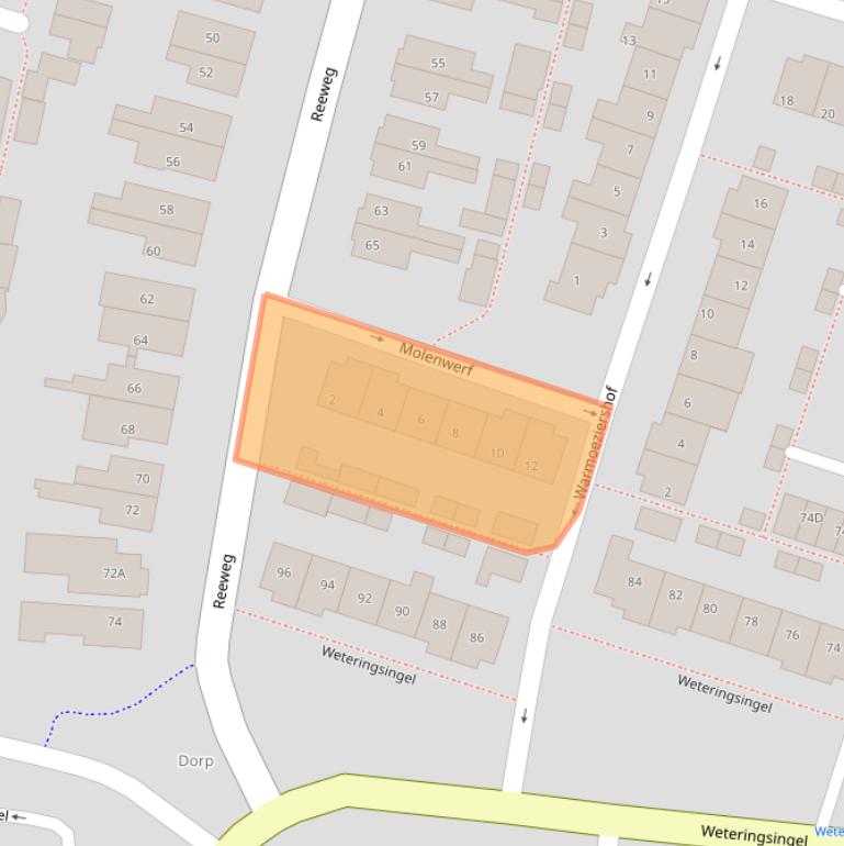 Kaart van postcodegebied 3342XH.