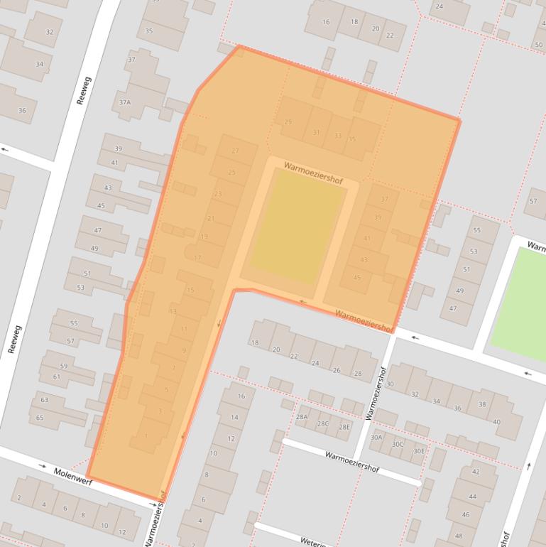 Kaart van postcodegebied 3342XM.