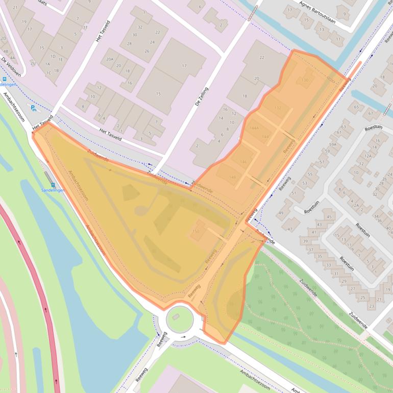 Kaart van postcodegebied 3343AP.