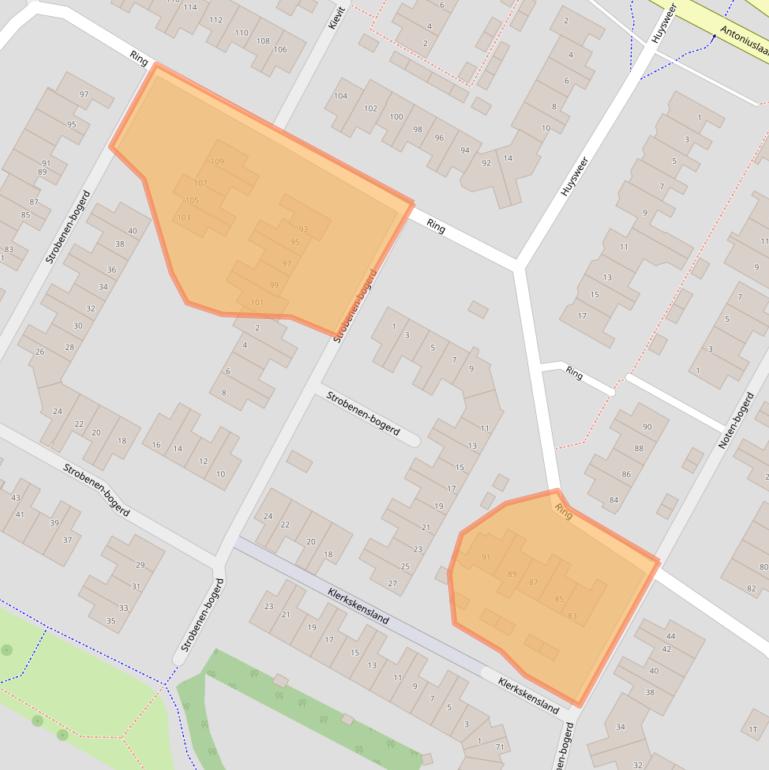 Kaart van postcodegebied 3343BK.