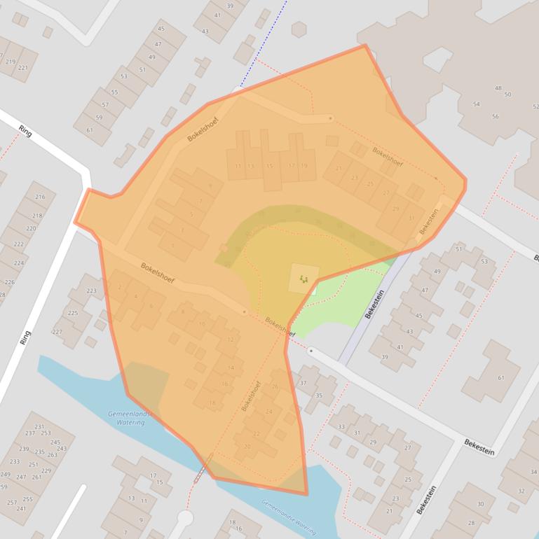 Kaart van postcodegebied 3343CC.