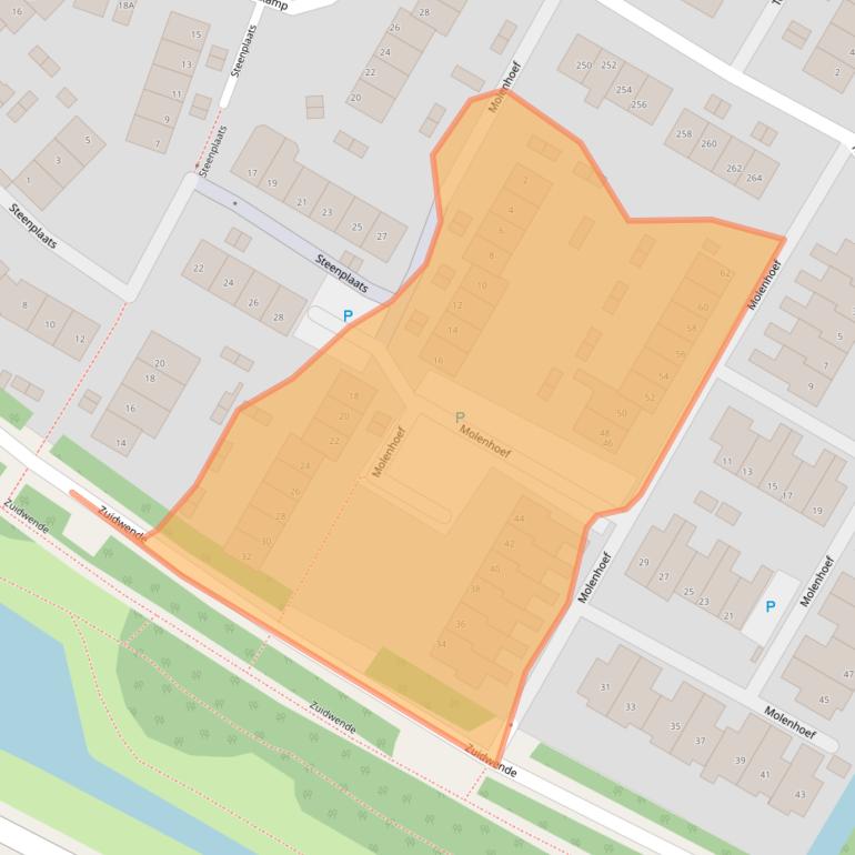 Kaart van postcodegebied 3343CN.