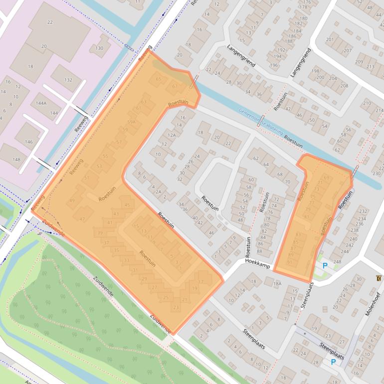 Kaart van postcodegebied 3343CT.