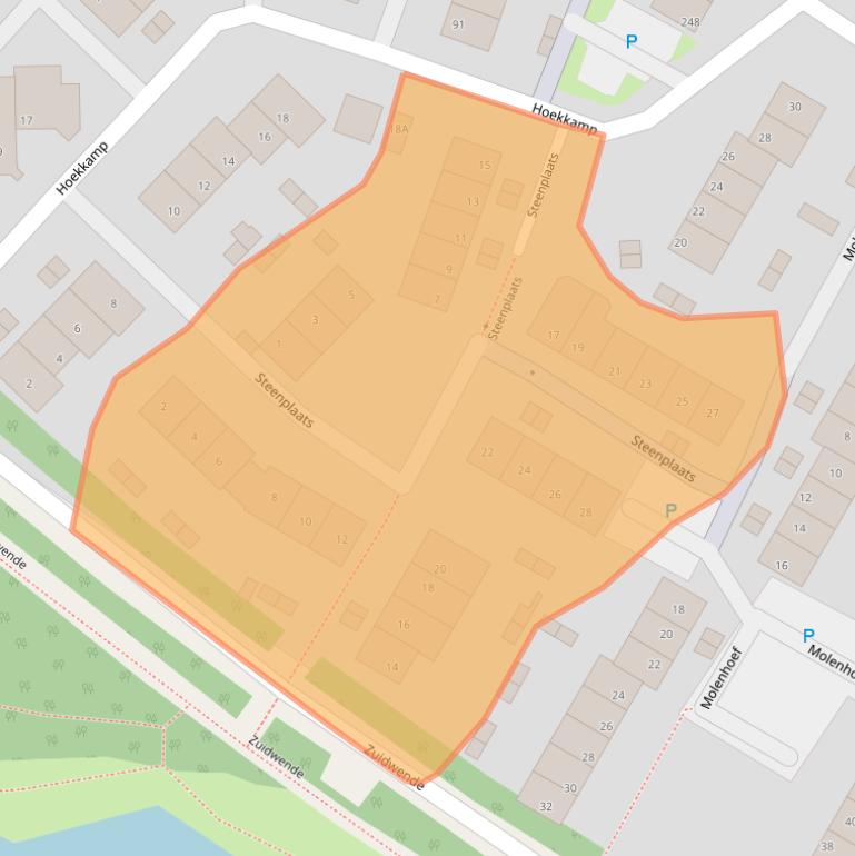 Kaart van postcodegebied 3343CW.