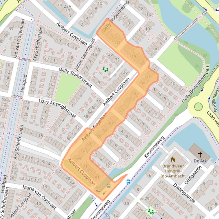 Kaart van postcodegebied 3343DA.