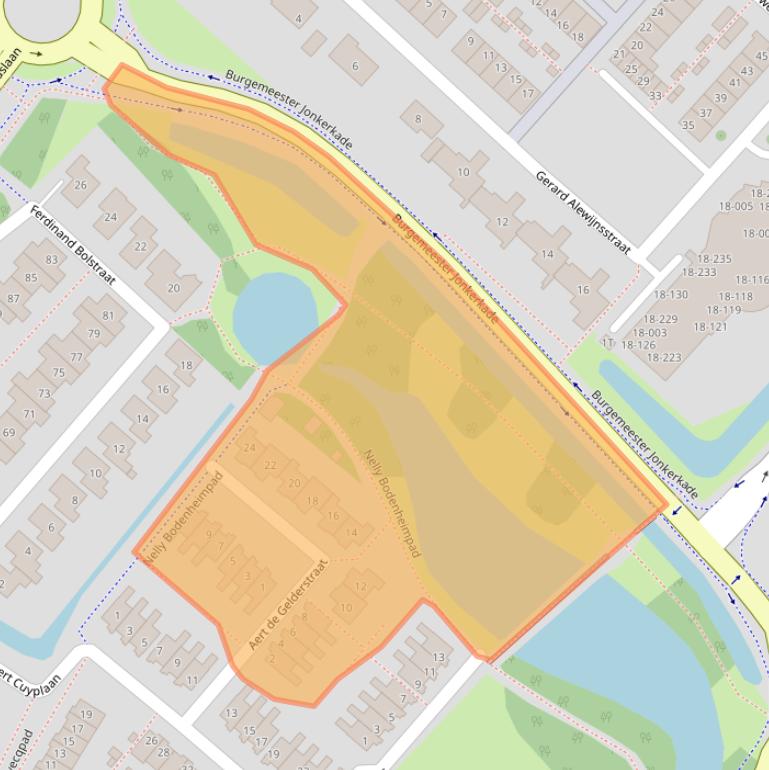 Kaart van postcodegebied 3343DC.