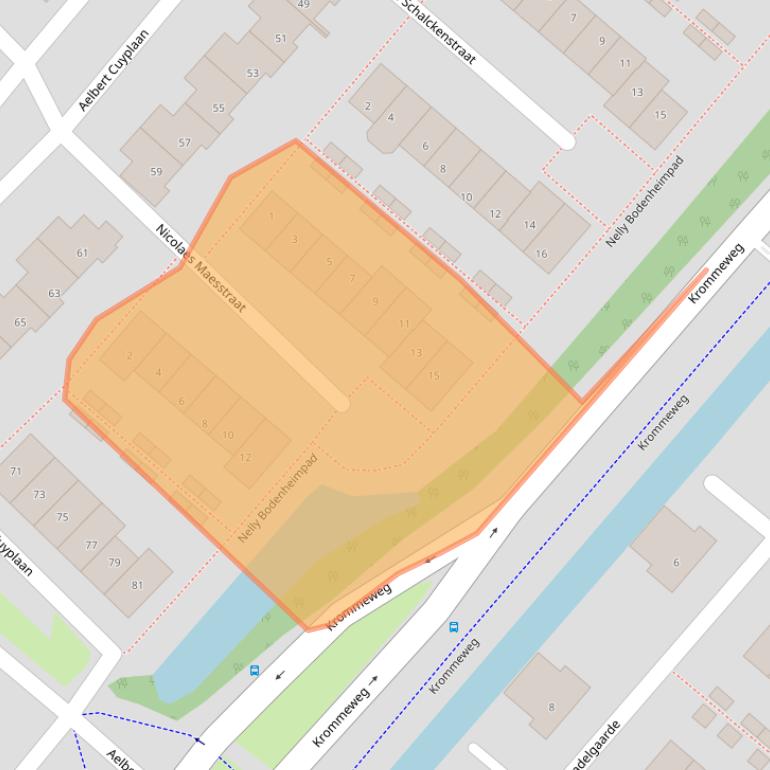 Kaart van postcodegebied 3343DD.