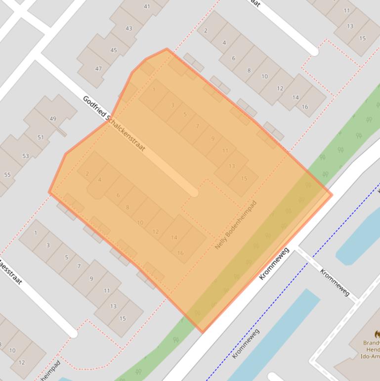 Kaart van postcodegebied 3343DG.