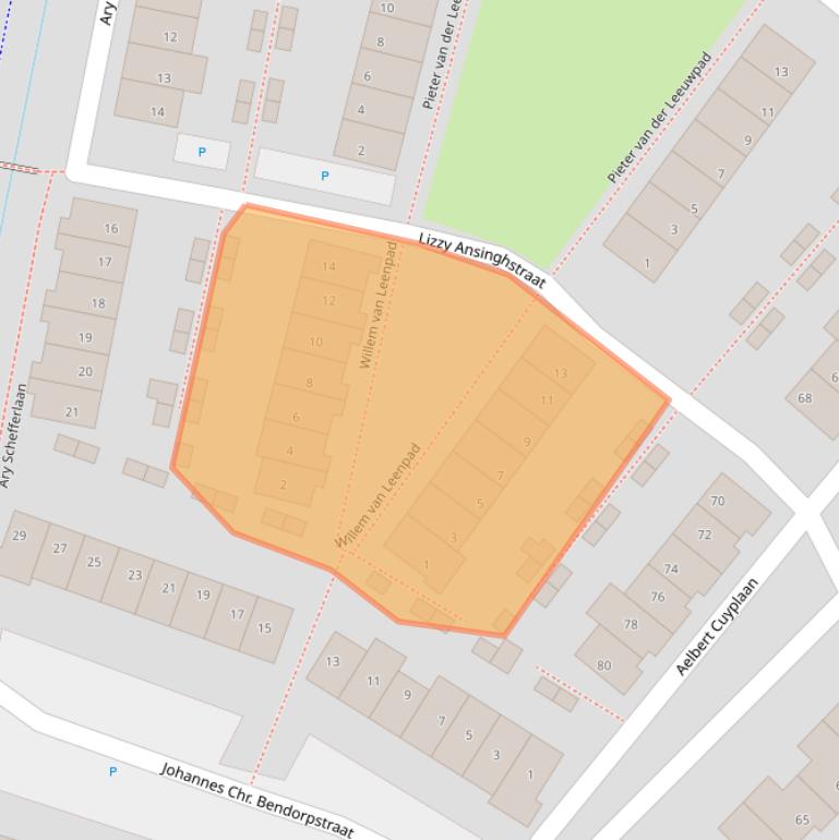 Kaart van postcodegebied 3343DK.