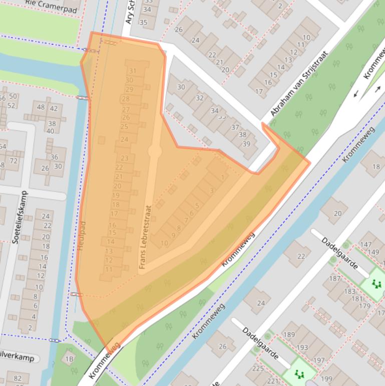 Kaart van postcodegebied 3343DV.