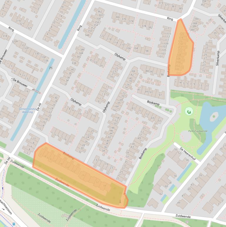 Kaart van postcodegebied 3343EB.