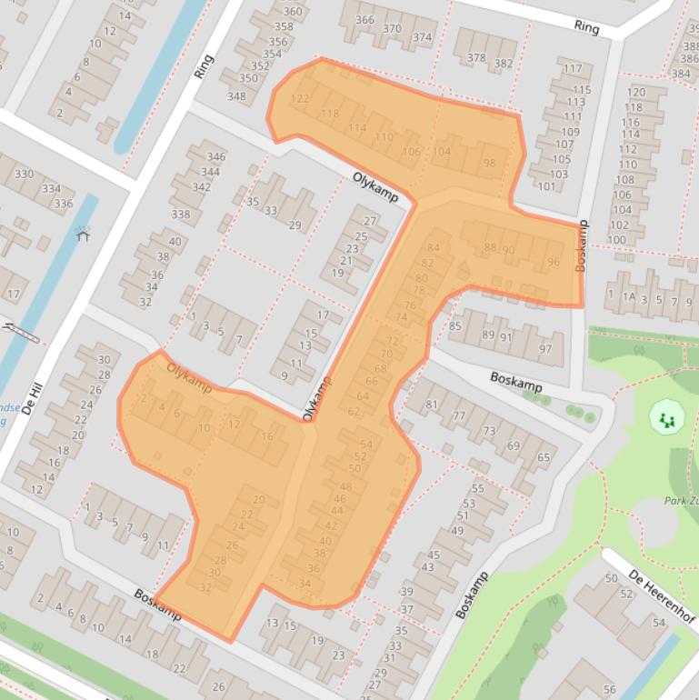 Kaart van postcodegebied 3343ED.