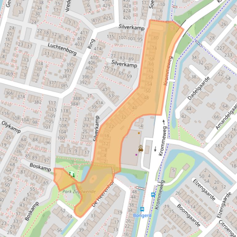 Kaart van postcodegebied 3343EG.
