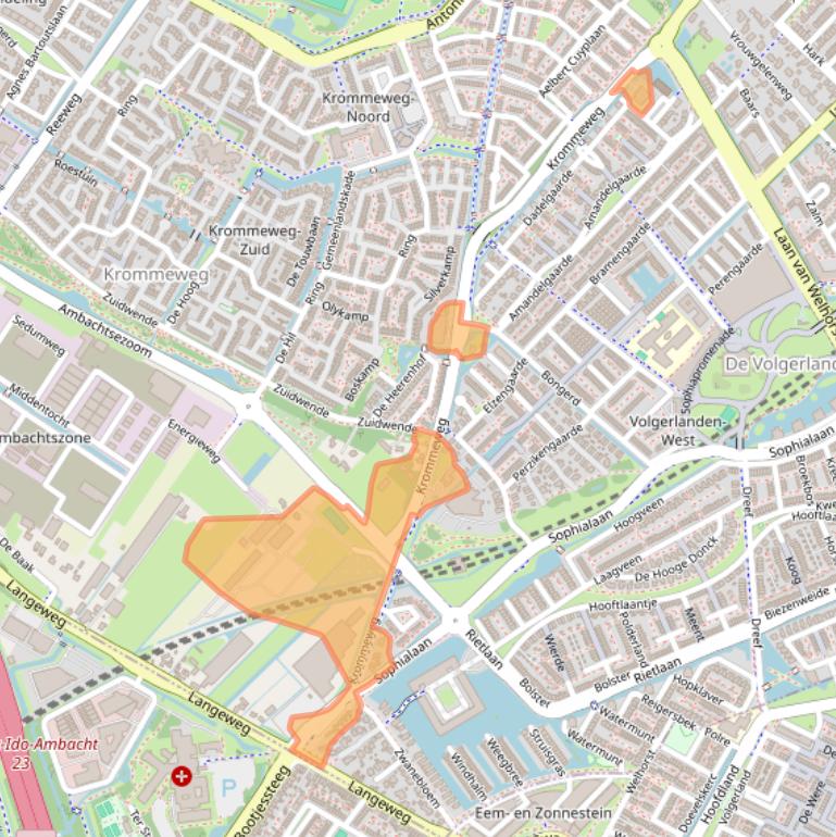 Kaart van postcodegebied 3343LB.