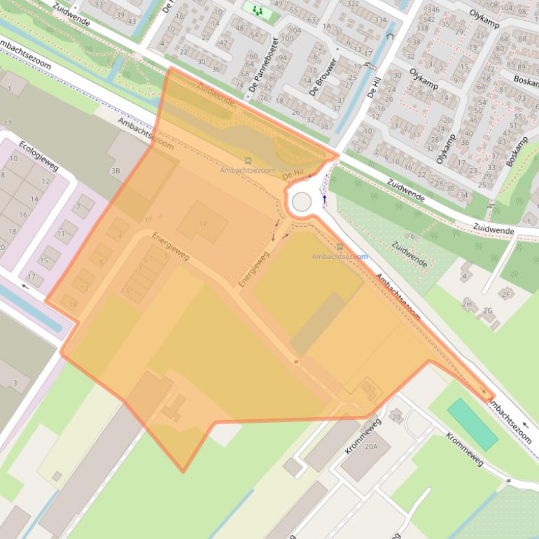 Kaart van postcodegebied 3343LE.