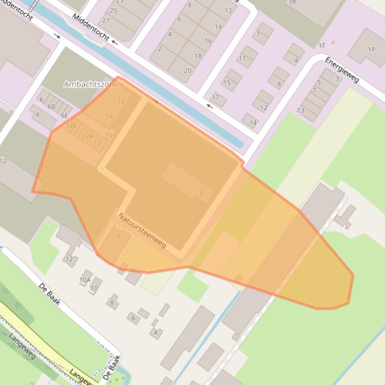 Kaart van postcodegebied 3343LH.