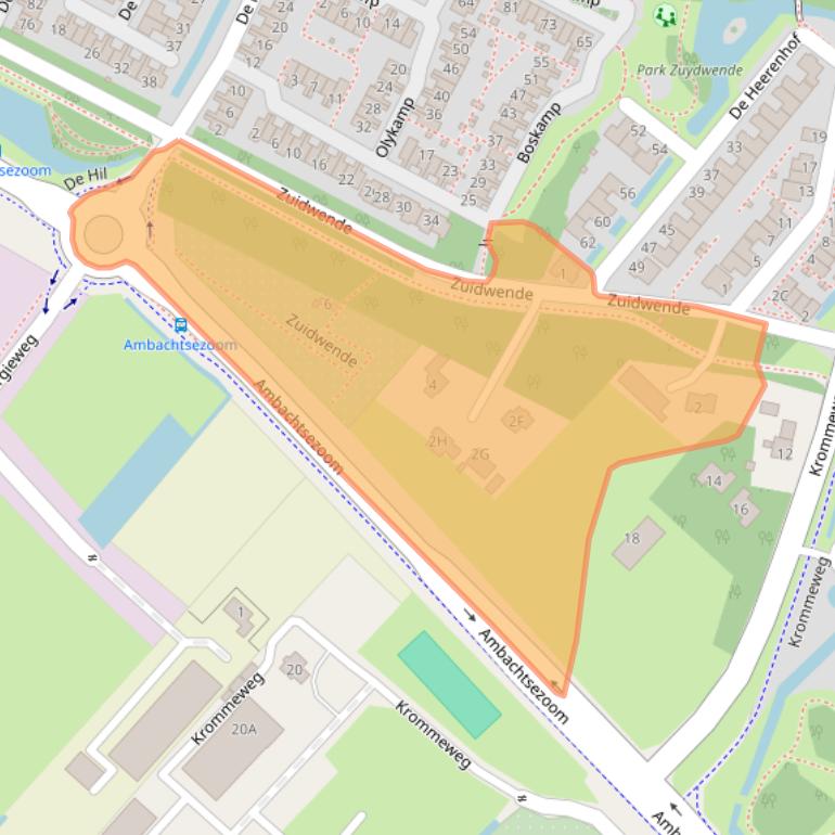 Kaart van postcodegebied 3343LJ.