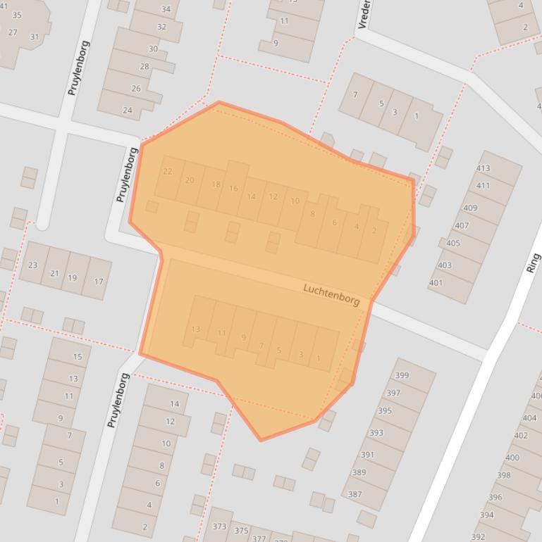 Kaart van postcodegebied 3343NC.