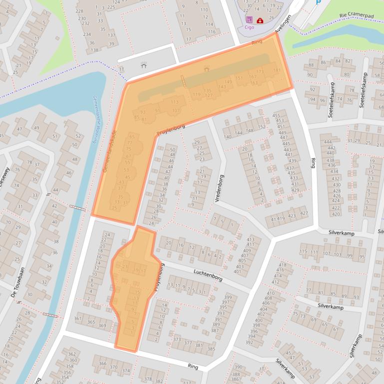 Kaart van postcodegebied 3343ND.