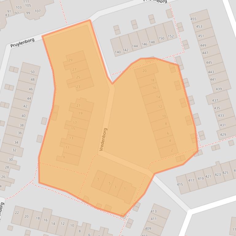 Kaart van postcodegebied 3343NJ.
