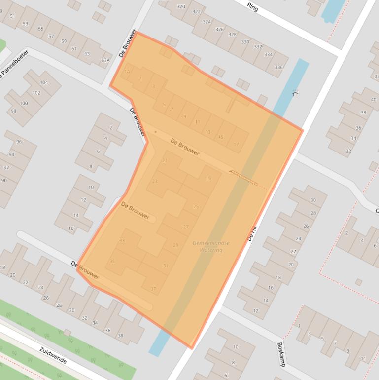 Kaart van postcodegebied 3343PA.