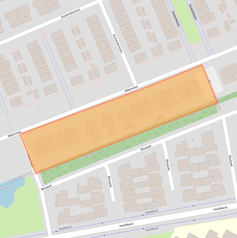 Kaart van postcodegebied 3344AB.