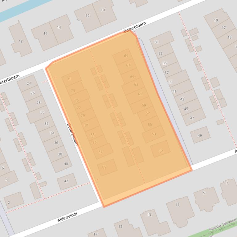 Kaart van postcodegebied 3344AE.