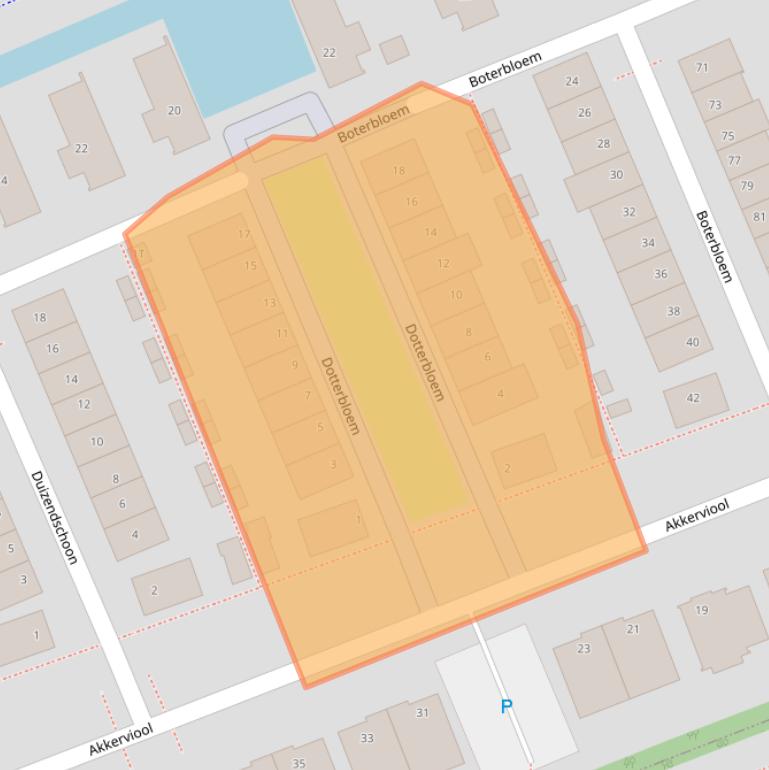 Kaart van postcodegebied 3344AG.