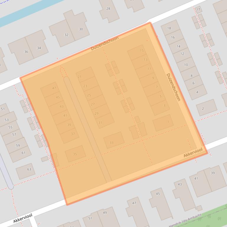 Kaart van postcodegebied 3344AH.
