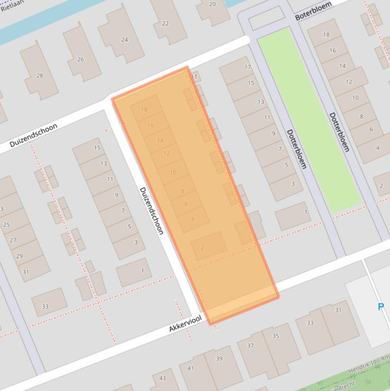 Kaart van postcodegebied 3344AK.
