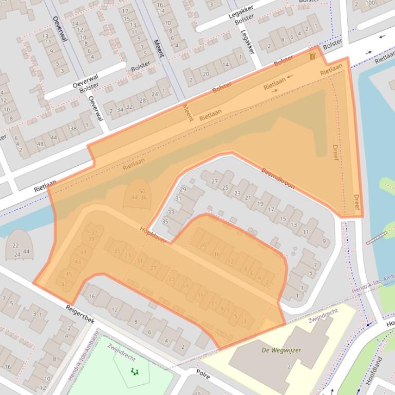 Kaart van postcodegebied 3344BB.