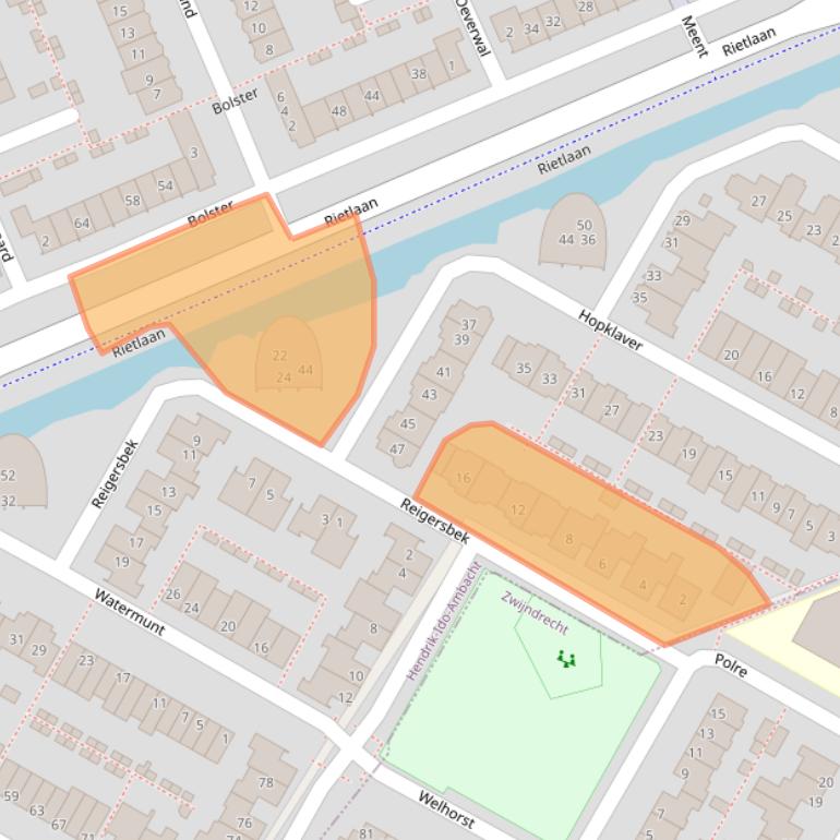 Kaart van postcodegebied 3344BC.