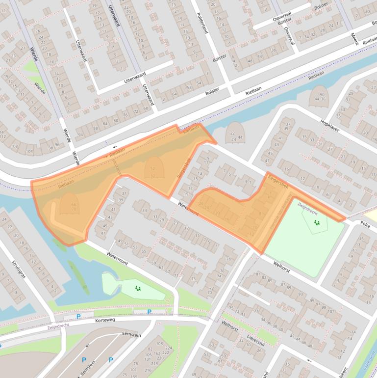 Kaart van postcodegebied 3344BH.