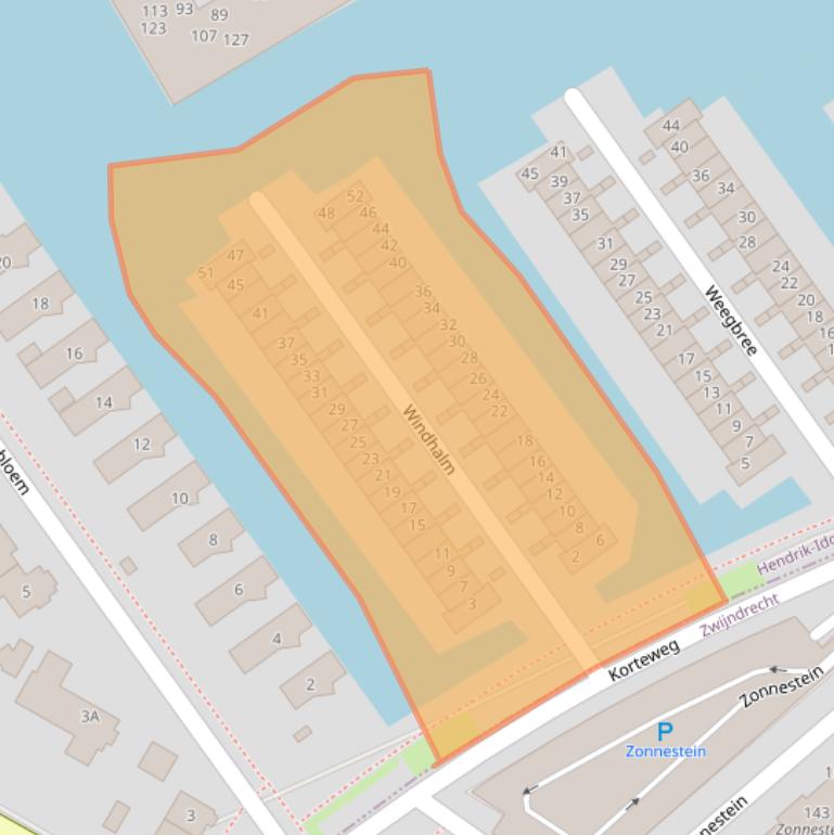 Kaart van postcodegebied 3344BL.