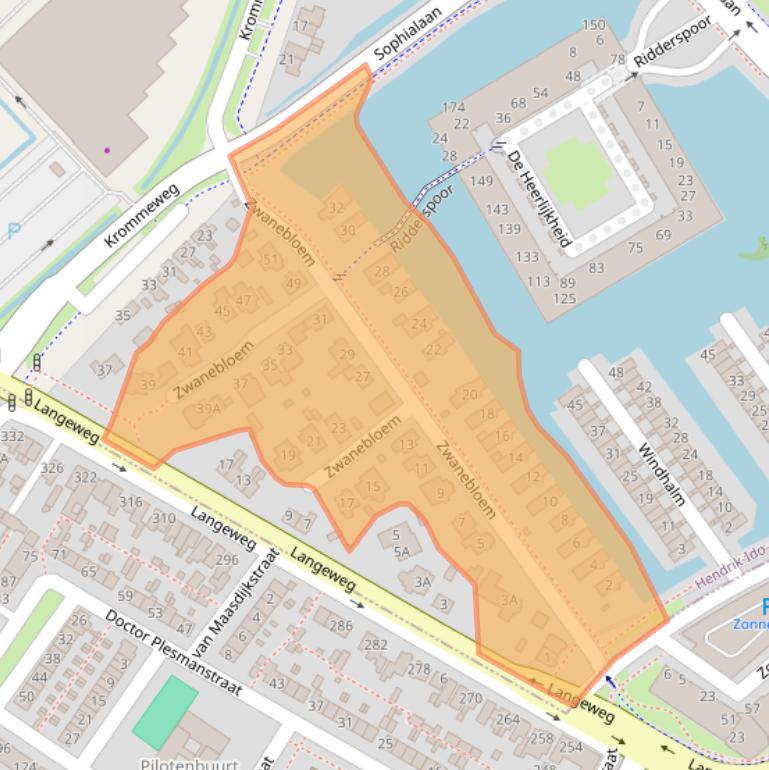 Kaart van postcodegebied 3344BM.