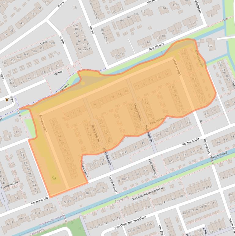 Kaart van postcodegebied 3344CG.