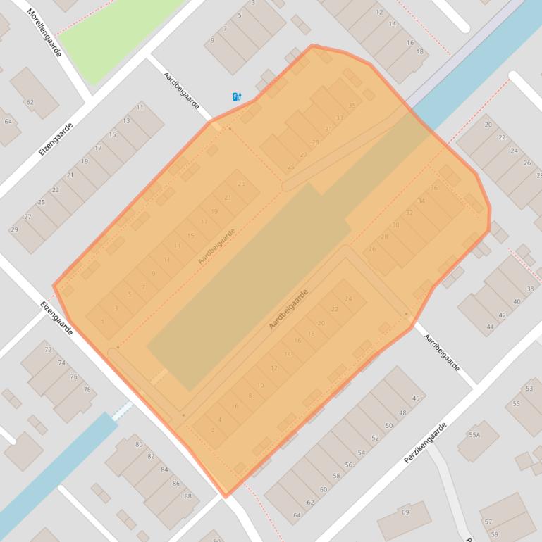 Kaart van postcodegebied 3344DC.