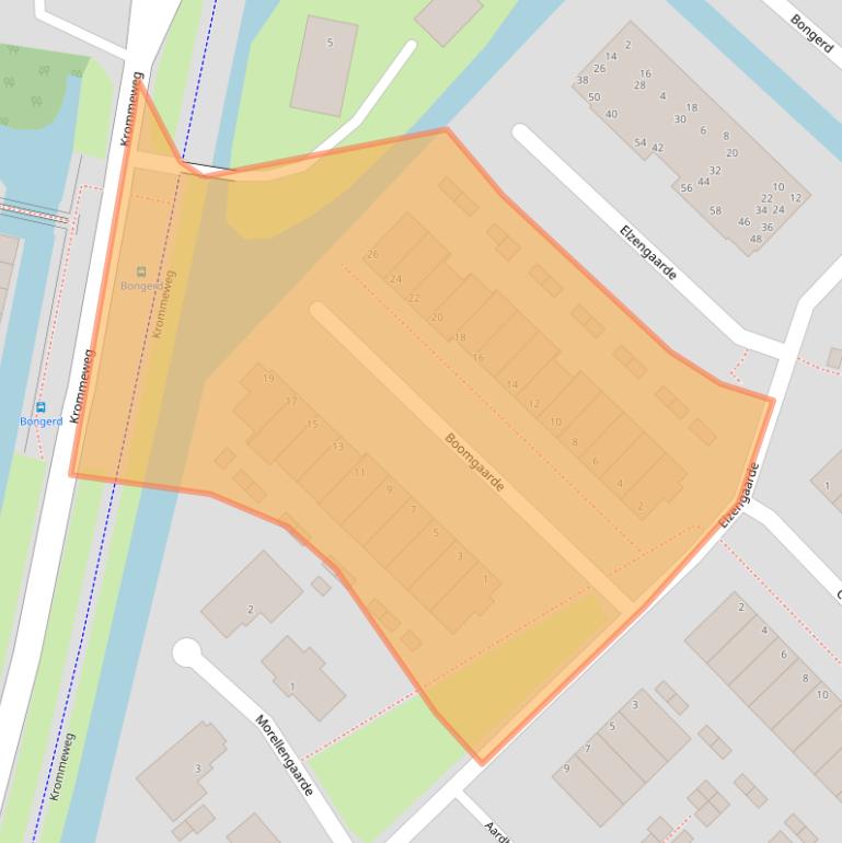 Kaart van postcodegebied 3344DJ.