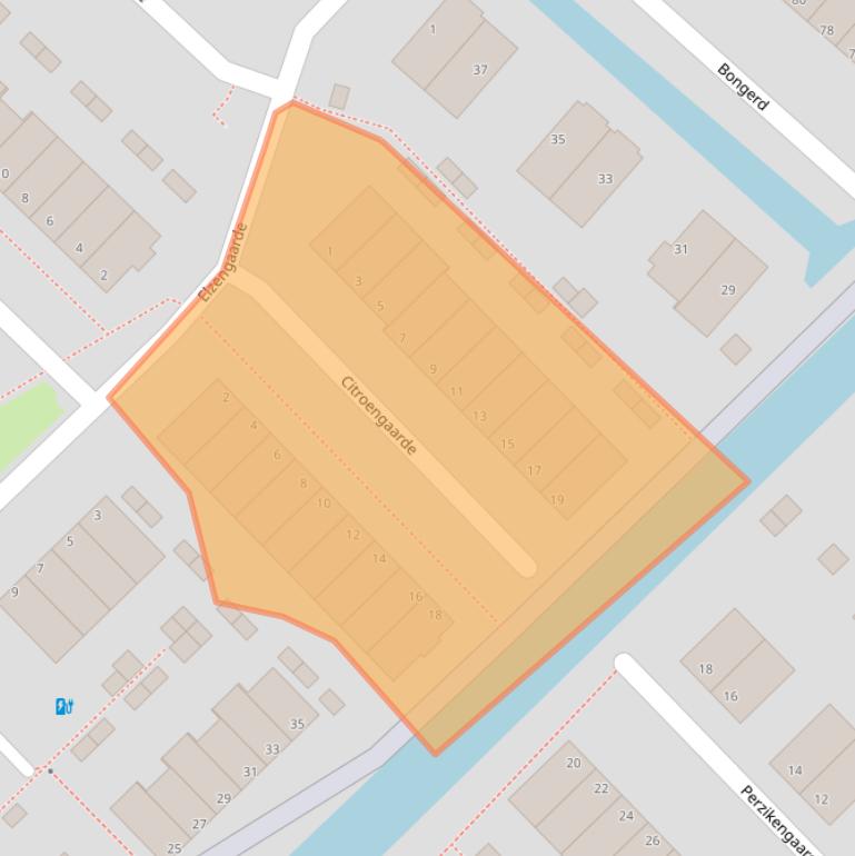 Kaart van postcodegebied 3344DK.