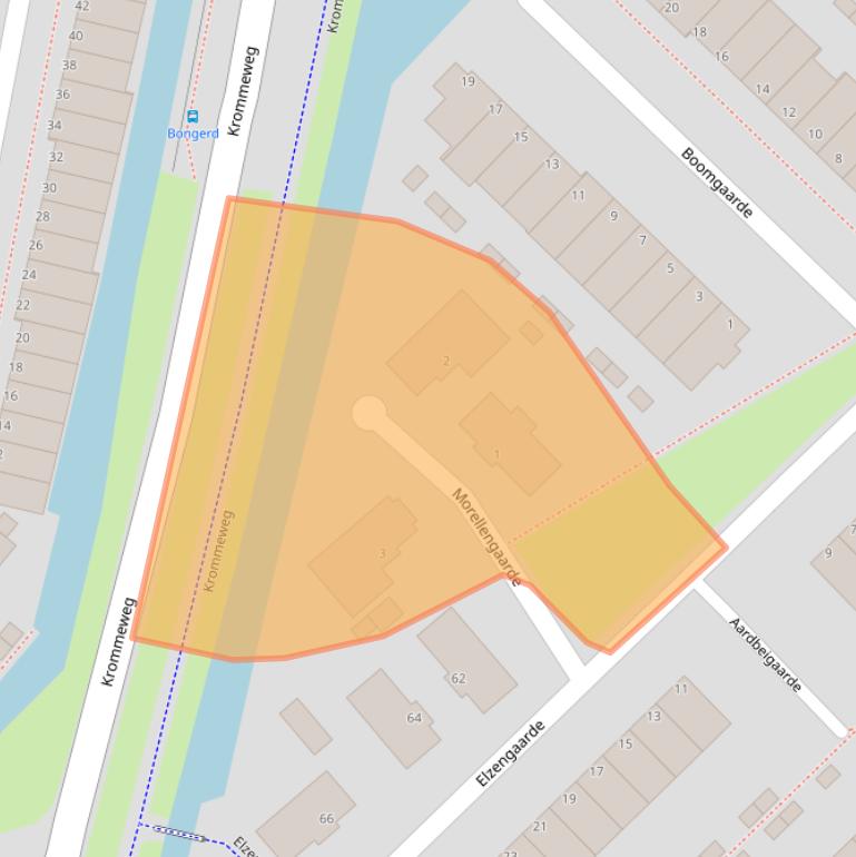 Kaart van postcodegebied 3344DL.